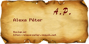 Alexa Péter névjegykártya