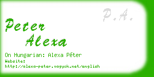 peter alexa business card