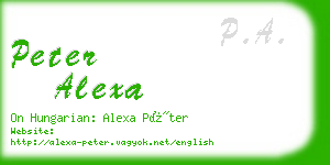 peter alexa business card